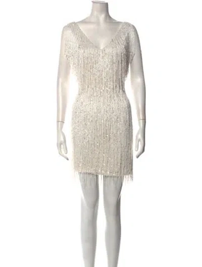 Pre-owned Nadine Merabi Nylon Mini Dress W/ Tags In Neutrals