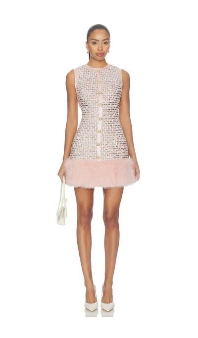 Nadine Merabi Pink Boucle Mini Dress