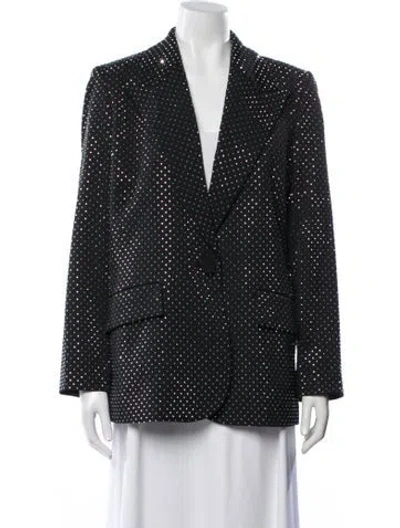 Pre-owned Nadine Merabi Polka Dot Print Evening Jacket In Black