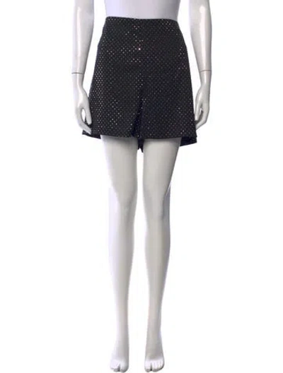 Pre-owned Nadine Merabi Polka Dot Print Mini Shorts In Black