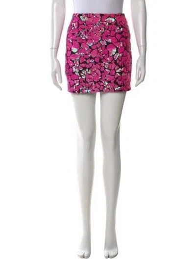 Pre-owned Nadine Merabi Printed Mini Skirt In Pink