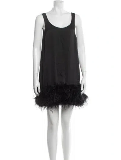Pre-owned Nadine Merabi Scoop Neck Mini Dress In Black