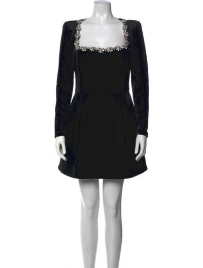 Pre-owned Nadine Merabi Square Neckline Mini Dress In Black