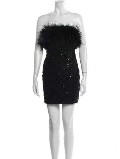 Pre-owned Nadine Merabi Strapless Mini Dress In Black