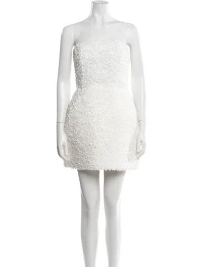 Pre-owned Nadine Merabi Strapless Mini Dress In White