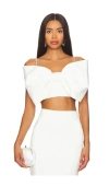 Nadine Merabi Structured Bow Top In 화이트