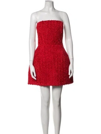 Pre-owned Nadine Merabi Virgin Wool Mini Dress W/ Tags In Red