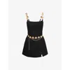 Nadine Merabi Womens Black Alex Chain Woven Mini Dress In Black