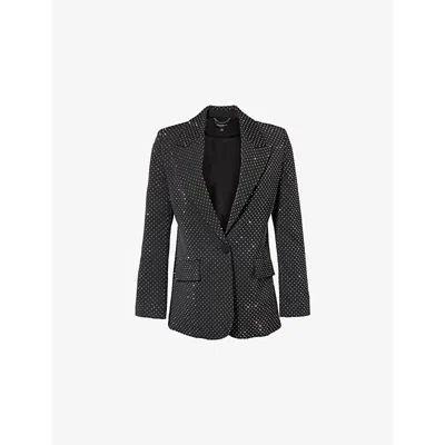 Nadine Merabi Womens Kira Single-breasted Slim-fit Woven Blazer Black