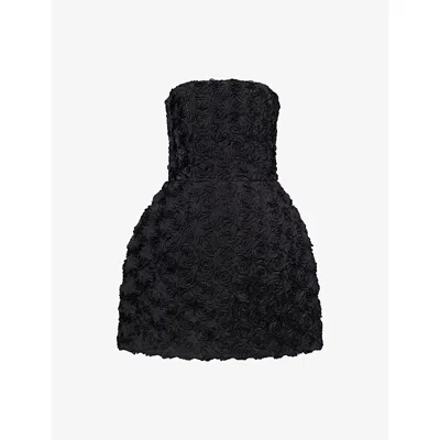 Nadine Merabi Womens Black Maisy Strapless Woven Mini Dress