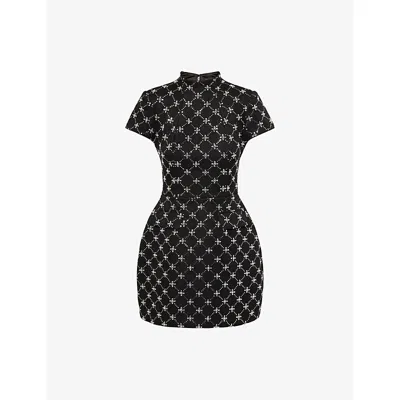 Nadine Merabi Womens Black Morgan Cap-sleeve Woven Mini Dress Xs