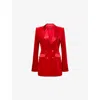 Nadine Merabi Womens Red Monica Double-breasted Velvet Blazer Dress Xs In Red