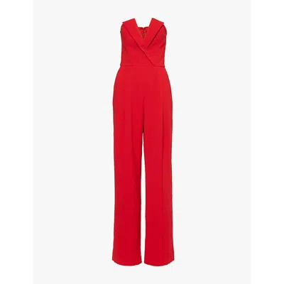 Nadine Merabi Womens Vanessa Wide-leg Strapless Woven Jumpsuit Red