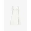Nadine Merabi Womens Cindy Embellished Woven Mini Dress White