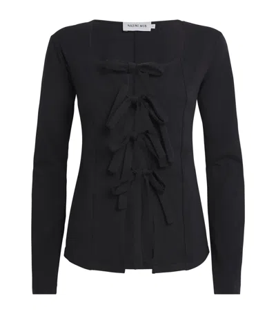 Nadine Mos Cotton Jersey Ebony Tie Shirt In Black
