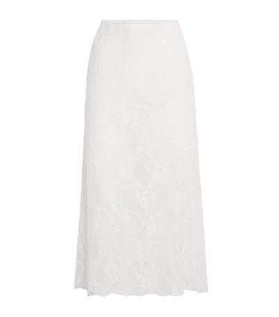 Nadine Mos Lace Midi Slip Skirt In White