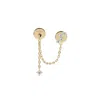 Nadiya Women's Gold Embroidered Stone Drop Earring In Gold