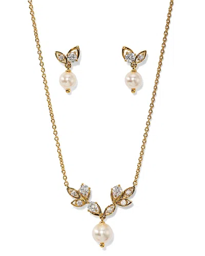Nadri Adorn Vine Mixed Stone Vine Drop Earrings & Statement Necklace Set In Gold