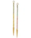 Nadri Ajoa By  Multicolor Crystal & Imitation Pearl Linear Drop Earrings In 18k Gold Plated In Gold