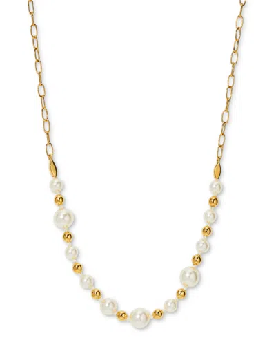 NADRI AJOA BY NADRI 18K GOLD-PLATED IMITATION PEARL STATEMENT NECKLACE, 16" + 2" EXTENDER