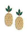 Nadri Ajoa By  Dolce Vita Pave & Green Crystal Pineapple Drop Earrings In 18k Gold Plated In Yellow/green