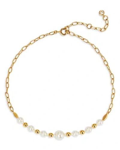 Nadri Ajoa By  Imitation Pearl Ankle Bracelet In 18k Gold Plated