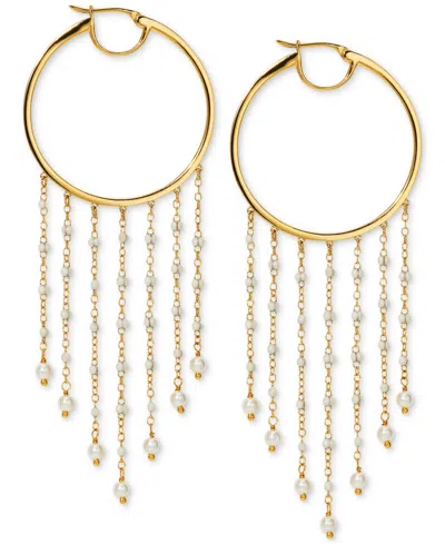 NADRI AJOA BY NADRI IMITATION PEARL FRINGE HOOP EARRINGS