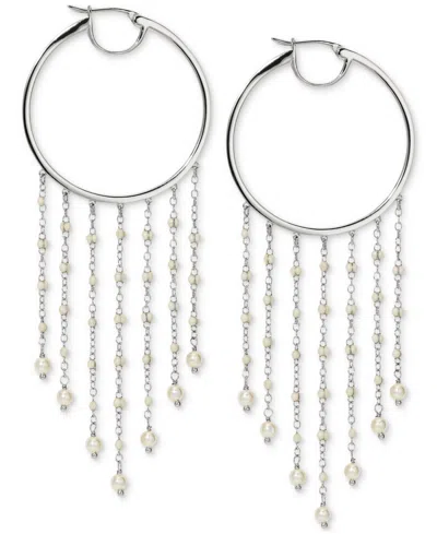 NADRI AJOA BY NADRI IMITATION PEARL FRINGE HOOP EARRINGS