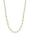 Nadri Ajoa By  18k Gold-plated Imitation Pearl Statement Necklace, 16" + 2" Extender In White/gold