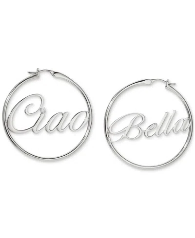 Nadri Ajoa By  Medium Cubic Zirconia "ciao Bella" Hoop Earrings, 1.62" In Neutral