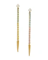 Nadri Ajoa By  Multicolor Crystal & Imitation Pearl Linear Drop Earrings In 18k Gold Plated In Multi
