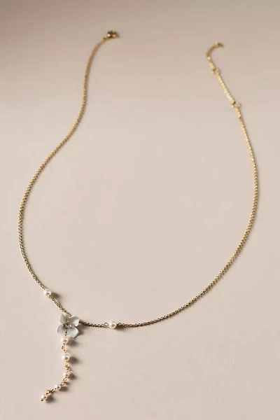 Nadri Ajoa Daisy Freshwater Pearl Y-drop Pendant Necklace In Gold