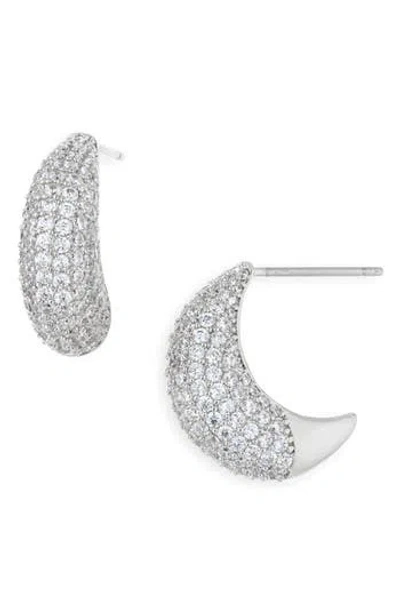 Nadri Alma J Hoop Earrings In Silver