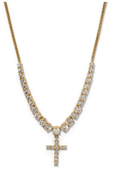 Nadri Astrid Cross Frontal Necklace In Gold