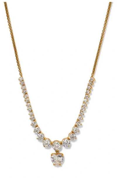 Nadri Astrid Heart Frontal Necklace In Green