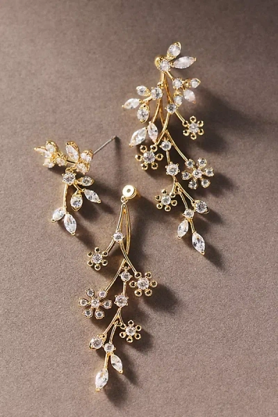 Nadri Baby's Breath Front-back Earrings In Gold