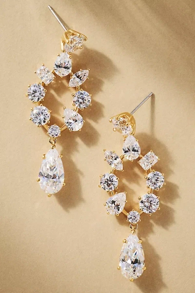Nadri Beatrix Crystal Open Chandelier Earrings In Gold