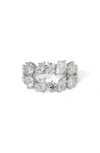 Nadri Btrx Mixed Cubic Zirconia Cocktail Ring In Rhodium Plated In Rhodium