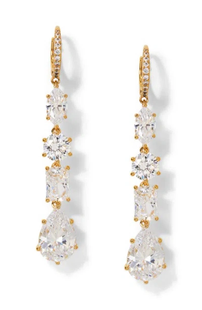 Nadri Beatrix Cubic Zirconia Linear Drop Earrings In Gold