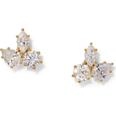 Nadri Beatrix Mixed Cubic Zirconia Cluster Stud Earrings In Burgundy