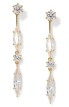 Nadri Beatrix Mixed Cubic Zirconia Front/back Earrings In Gold
