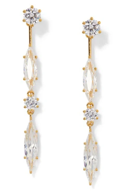 Nadri Beatrix Mixed Cubic Zirconia Front/back Earrings In Gold
