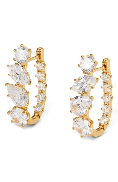Nadri Beatrix Mixed Cubic Zirconia U-shaped Hoop Earrings In Gold