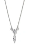 Nadri Beatrix Mixed Cubic Zirconia Y-necklace In Rhodium