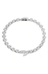 Nadri Beatrix Offset Cubic Zirconia Bracelet In Rhodium