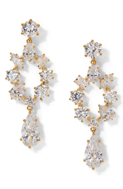 Nadri Beatrix Open Chandelier Earrings In Gold