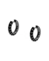 Nadri Black Cubic Zirconia Huggie Hoop Earrings In Black