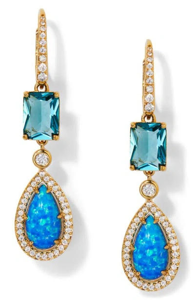 Nadri Blue Lagoon Double Drop Earrings