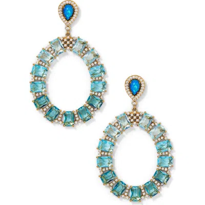NADRI NADRI BLUE LAGOON FRONTAL HOOP EARRINGS