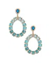 Nadri Blue Lagoon Mixed Stone Circle Drop Earrings In 18k Gold Plated In Blue